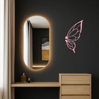 Pink Butterfly Wing Metal Wall Art – Elegant Nature-Inspired Decor - KAFGP003