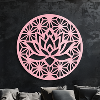 Pink Lotus Flower Metal Wall Art – Elegant Spiritual Bloom Design - KAFGP006
