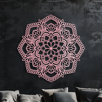Pink Mandala Metal Wall Art – Intricate Bohemian Design - KAFGP016