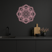 Pink Mandala Metal Wall Art – Intricate Bohemian Design - KAFGP016