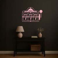 Pink 777 Metal Wall Art – Lucky Casino & Manifest Angel Number Decor - KAFGP017