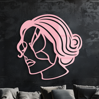 Butterfly Woman Face Silhouette Metal Wall Art – Modern Feminine Design - KAFGP039