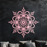 Mandala Silhouette Metal Wall Art – Sacred Geometry Flower Design - KAFGP060