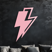 Lightning Bolt Silhouette Metal Wall Art – Modern Power Design - KAFGP069