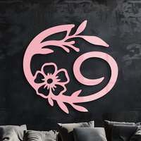 Cancer Zodiac Symbol Metal Wall Art – Floral Astrology Home Decor - KAFGP078