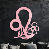 Leo Zodiac Sign Floral Metal Wall Art – Astrology-Inspired Home Decor - KAFGP080