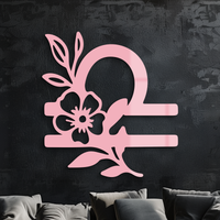 Libra Zodiac Sign Floral Metal Wall Art – Astrology Inspired Home Decor - KAFGP083