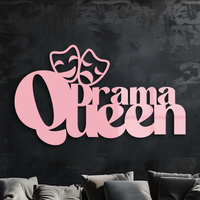 Drama Queen Metal Wall Art – Theatrical Comedy & Tragedy Mask Design - KAFGP093