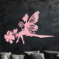 Enchanted Fairy on Flower Metal Wall Art – Garden & Outdoor Decor - KAFGP137