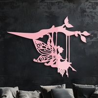 Enchanted Fairy on Swing Metal Garden Wall Art – Outdoor Fantasy Decor - KAFGP138