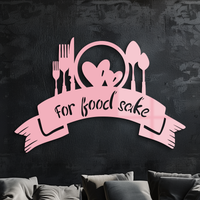 For Food Sake Metal Wall Art – Modern Kitchen & Dining Room Decor - KAFGP139