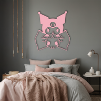 Kuromi Character Silhouette – Pink Metal Wall Art - KAFGP168