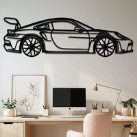 Porsche GT3 RS Style Metal Wall Art – Rotating Wheel Car Silhouette | Premium Gift for Porsche Lovers,KAFMEKA051
