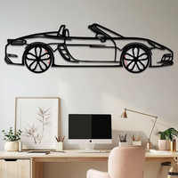 Porsche 718 Boxster GTS Metal Wall Art – Rotating Wheels – Luxury Car Silhouette Decor,KAFMEKA053