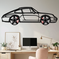 Porsche 911 (993) Silhouette Metal Wall Art – Classic Sports Car Décor with Rotating Wheels 🏁🔥,KAFMEKA058