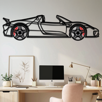 Porsche 918 Spyder Silhouette Metal Wall Art – Hybrid Hypercar Decor with Rotating Wheels ⚡🏁,KAFMEKA061