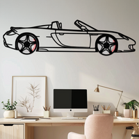 Porsche Carrera GT Silhouette Metal Wall Art – Supercar Icon Decor with Rotating Wheels-KAFMEKA063