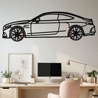Mercedes C63 AMG Metal Wall Art – Performance Coupe Silhouette with Rotating Wheels 🔥🏁KAFMEKA071