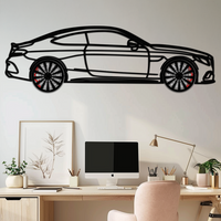 Mercedes C300 Coupe Metal Wall Art – Rotating Wheels Edition – Luxury Car Silhouette Decor for Home, Office & Garage - KAFMEKA074
