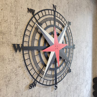 Spinning Compass Wall Art – Nautical Metal Decor - KAFMEKMO005