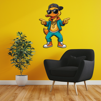 Hip Hop Duck Metal Wall Art – Funny UV Printed Urban Decor-KAFUVM004