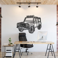 Defender 110 perspective metal wall art laser cut steel silhouette