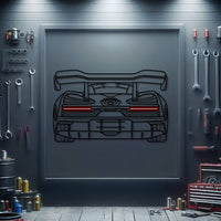 McLaren Senna rear silhouette neon wall art – ready-to-hang performance car décor for garage, office, or living room