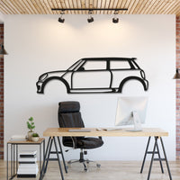Cooper S metal car wall art adds a sporty edge to any modern living room