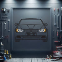 BMW E90 M3 front-view metal neon wall art – laser-cut steel décor for high-revving V8 performance car fans