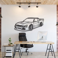 Nissan 240SX perspective metal wall art – iconic JDM sports coupe silhouette décor