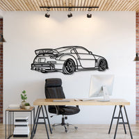 Nissan 350Z (2002–2008) perspective metal wall art – laser-cut 2 mm textured steel with matte powder-coat finish
