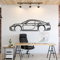Porsche 911 Turbo S 992 detailed metal car wall art silhouette for garage décor