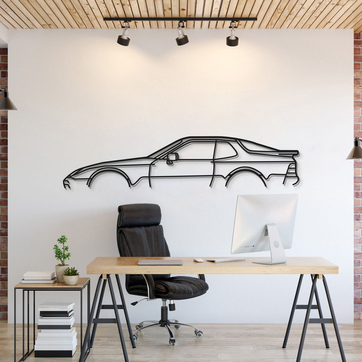 Let the Porsche 944 silhouette add automotive elegance to your wall