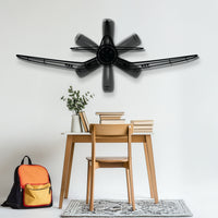 F4U Corsair Front Silhouette Metal Wall Art with Rotating Propeller - Iconic WWII Fighter Decor - Interactive Pilot & Veteran Gift - KAFMEKU0021