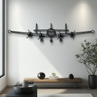 Lockheed Super Constellation Front Silhouette Metal Wall Art with 4 Rotating Propellers - Golden Age Aviation Decor - Pilot & History Gift - KAFMEKU0033