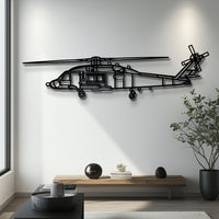 MH-60 Seahawk Helicopter Metal Wall Art with Rotating Rotor - Navy Aviation Silhouette - Pilot & Veteran Gift - KAFMEKU0029