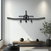 PAC 750XL Front Silhouette Metal Wall Art - Utility STOL Aircraft Decor - Pilot & Skydiving Enthusiast Gift - KAFMEKU0050