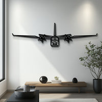 Diamond DA42 Twin Star Front Silhouette Metal Wall Art with Rotating Propellers - Interactive Aviation Decor - Pilot & Flight Student Gift - KAFMEKU0005