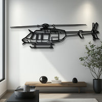 Bell 407GX Helicopter Metal Wall Art with Rotating Rotor - Modern Aviation Silhouette - Interactive Decor for Pilots & Enthusiasts - KAFMEKU0002
