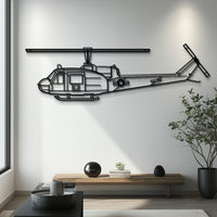 UH-1 Medevac Huey Helicopter Metal Wall Art - Bell Iroquois Silhouette Decor - Military & Veteran Gift - KAFMEKU0042