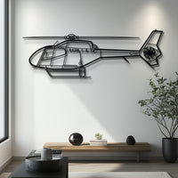 EC120 Colibri Helicopter Metal Wall Art - Modern Airbus Silhouette Decor - Pilot & Aviation Enthusiast Gift - KAFMEKU0044