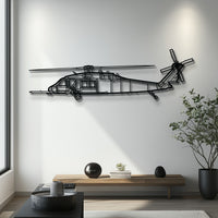 HH-60 Pave Hawk Combat Search and Rescue Helicopter Metal Wall Art - CSAR Silhouette Decor - Air Force & Veteran Gift - KAFMEKU0049