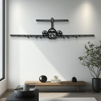 Boeing 717-200 Front Silhouette Metal Wall Art with Rotating Propellers - Interactive Aviation Decor - Commercial Pilot & Flight Enthusiast Gift - KAFMEKU0003