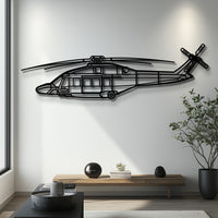 AW189 Helicopter Metal Wall Art with Rotating Rotor - Modern Leonardo Aviation Silhouette - Interactive Decor for Pilots & Enthusiasts - KAFMEKU0013