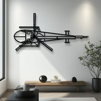 Enstrom 280FX Shark Helicopter Metal Wall Art with Rotating Rotor - Interactive Aviation Silhouette - Pilot & Flight Enthusiast Gift - KAFMEKU0001
