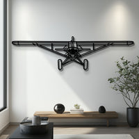 Carbon Cub Front Silhouette Metal Wall Art with Rotating Propeller - Interactive Bush Plane Decor - Pilot & Backcountry Aviation Gift - KAFMEKU0018