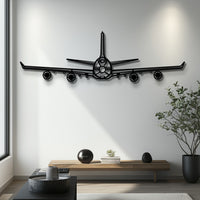 Boeing 747 Front Silhouette Metal Wall Art with Rotating Propellers - Iconic "Queen of the Skies" - Interactive Aviation Wall Decor - KAFMEKU0004