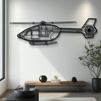 H145 Helicopter Metal Wall Art - Modern Airbus Silhouette Decor - Pilot & Aviation Enthusiast Gift - KAFMEKU0038