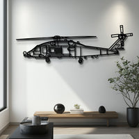 SH-60 Seahawk Helicopter Metal Wall Art with Rotating Rotor - Navy Maritime Silhouette - Pilot & Veteran Gift - KAFMEKU0031