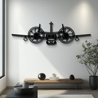OV-1 Mohawk Front Silhouette Metal Wall Art with Rotating Propellers - Battlefield Surveillance Aviation Decor - Pilot & Veteran Gift - KAFMEKU0030